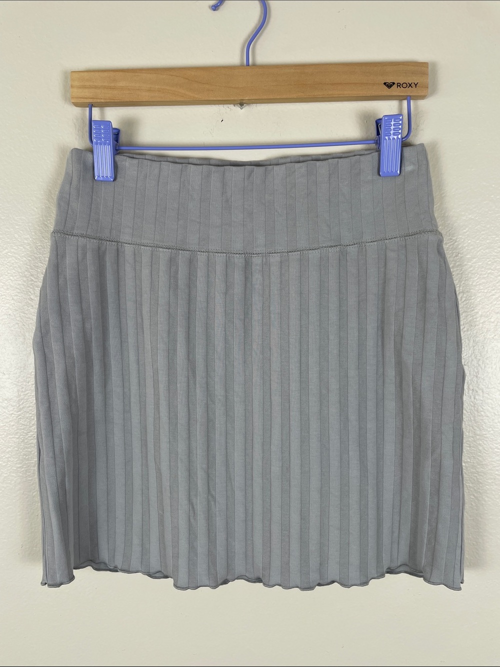 aerie Light Gray Ribbed Mini Skirt Small